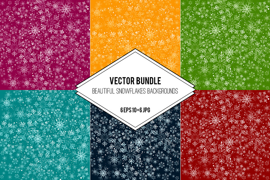 Vector snowflakes background in Illustrations - product preview 8