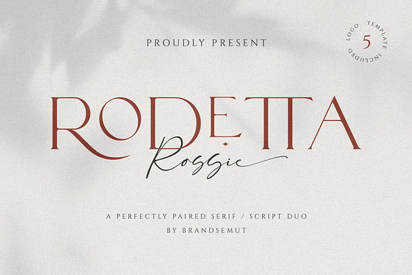 Rodetta Rossie Font Duo + Logos in Serif Fonts - product preview 18