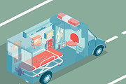 Ambulance isometric background
