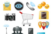 Social media symbols accessories set