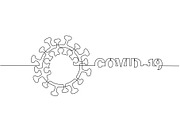 COVID-19 continuous one line symbol