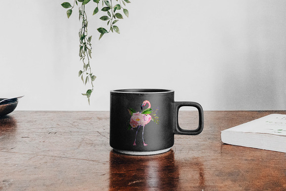Pink Flamingo Watercolor Collection in Illustrations - product preview 10