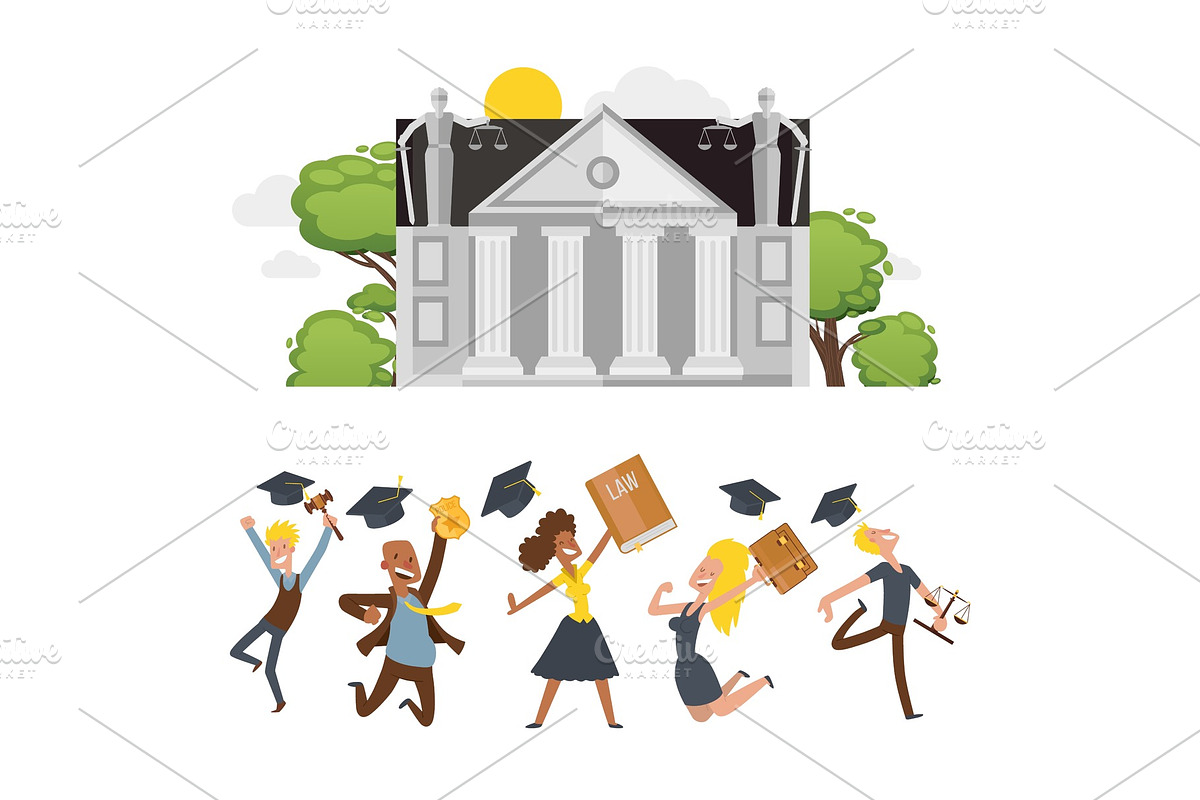 Lawyer student celebrate completion in Illustrations - product preview 8
