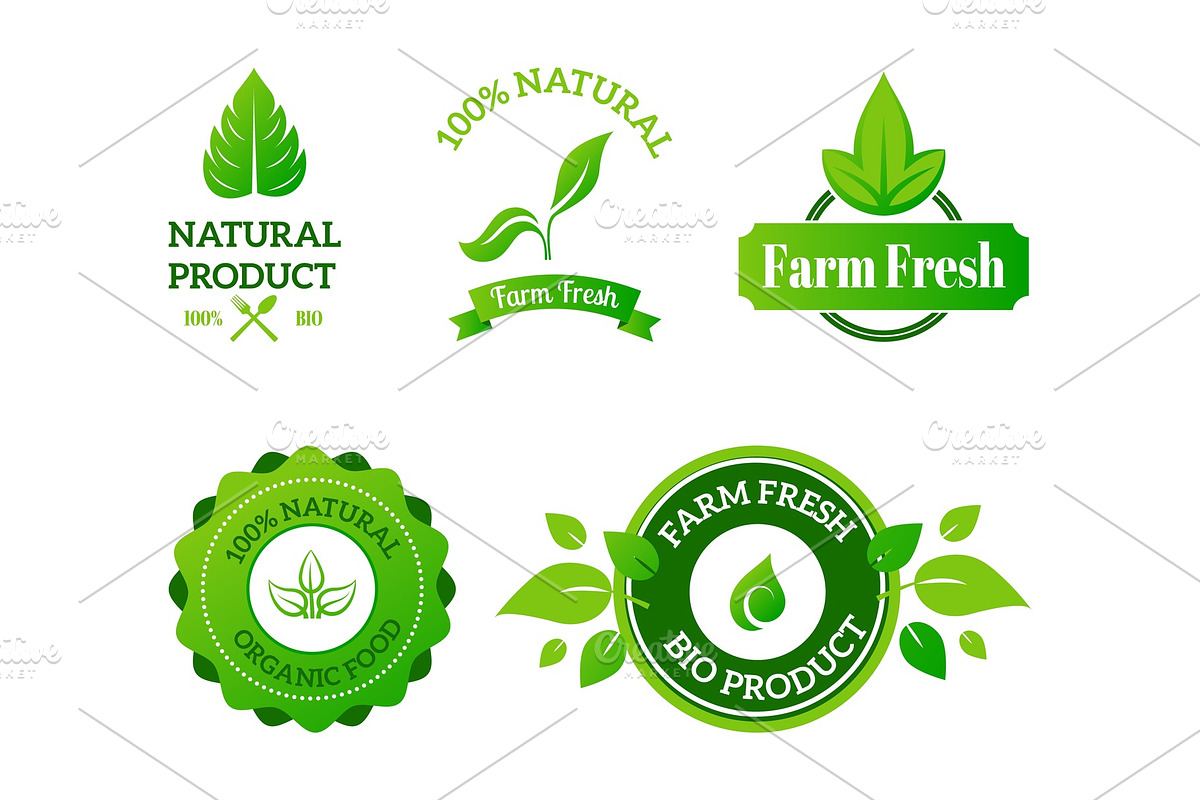 Natural product icon, fresh and bio in Illustrations - product preview 8