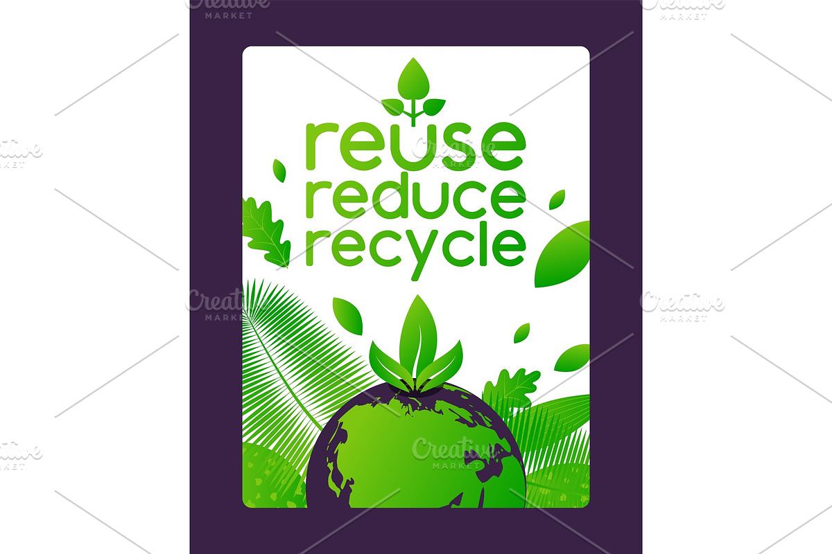 Reuse, reduce, recycle banner for in Illustrations - product preview 8