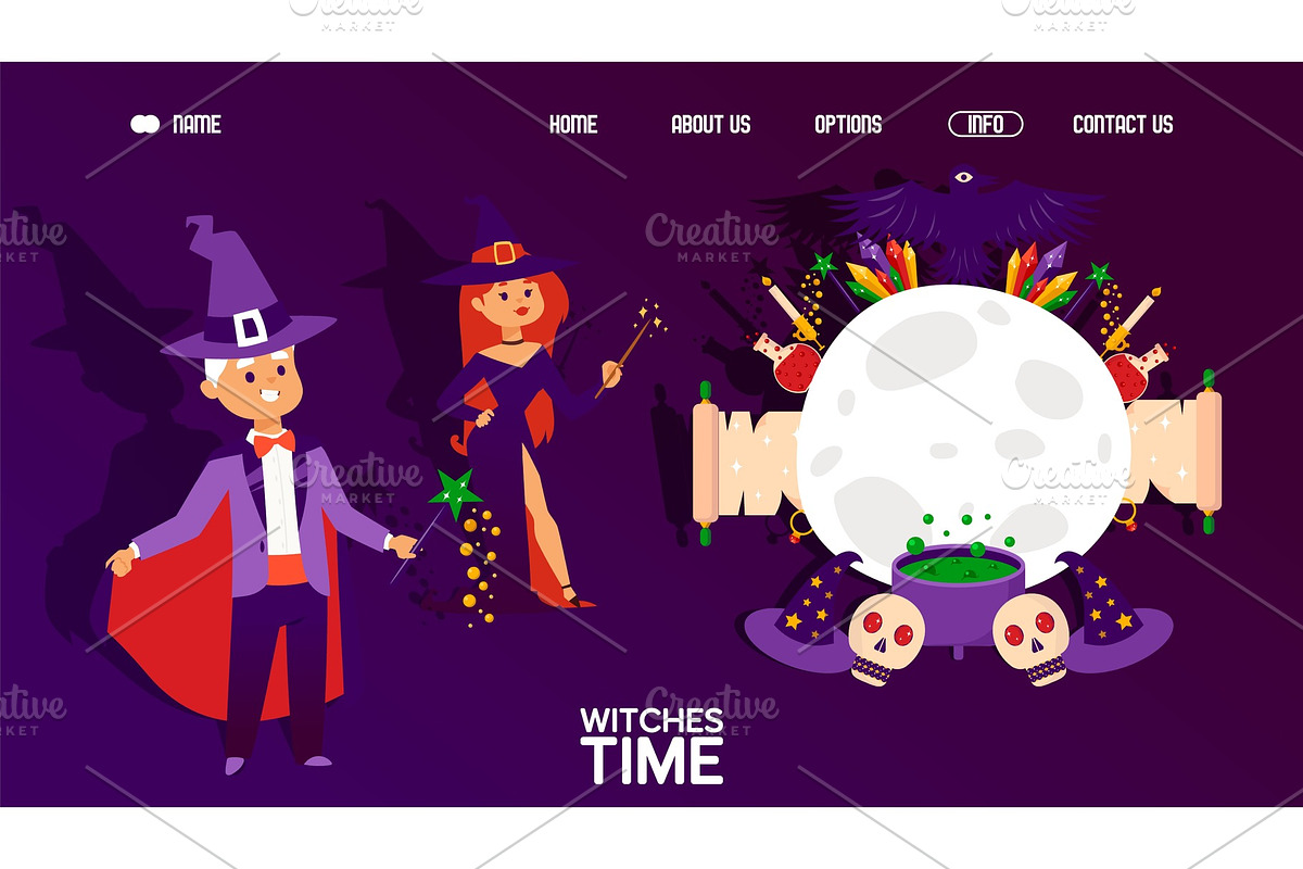 Web banner for witches time, magic in Illustrations - product preview 8