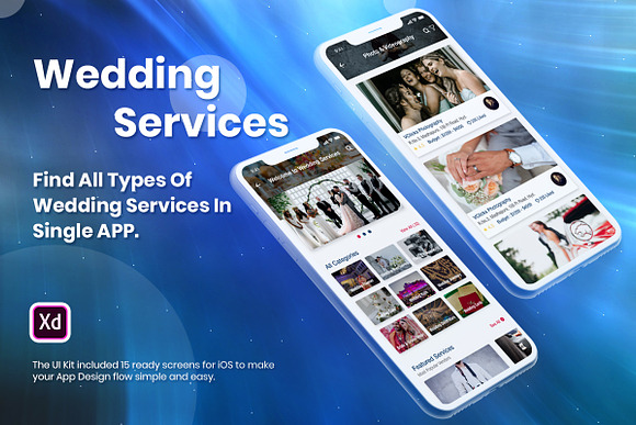 Wedding Services iOS App UI Kit in App Templates - product preview 1