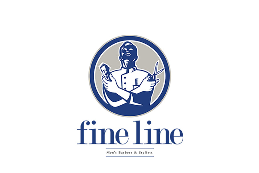 Fineline Men's Barbers and Stylists in Logo Templates - product preview 8