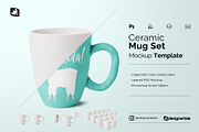 Ceramic Mug Set Mockup