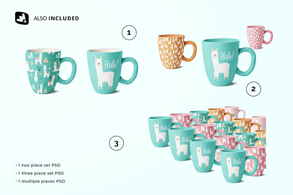 Ceramic Mug Set Mockup in Product Mockups - product preview 3