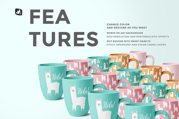 Ceramic Mug Set Mockup in Product Mockups - product preview 6