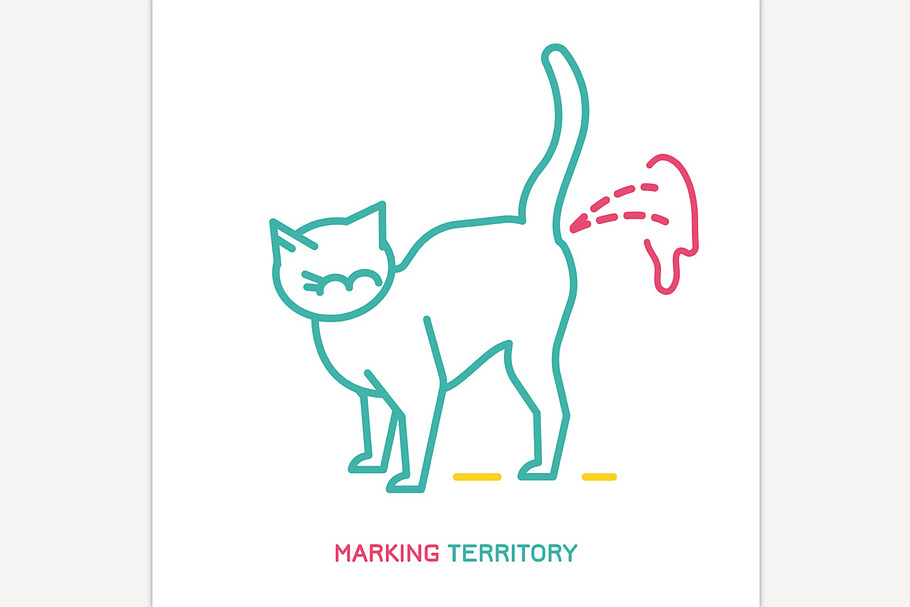 Cat marking territory sign
