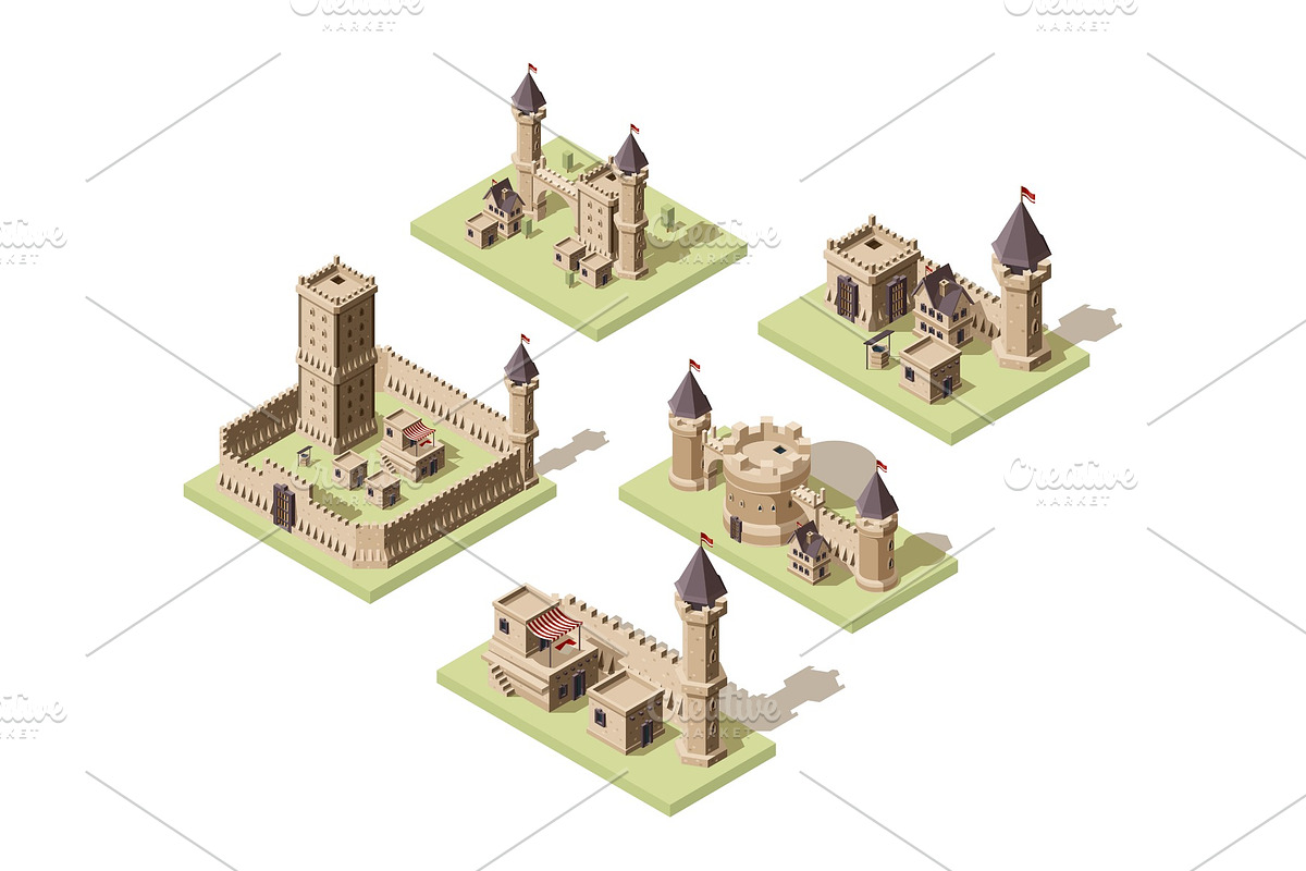 Castles low poly. Video game in Graphics - product preview 8