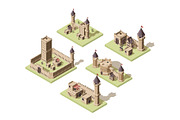 Castles low poly. Video game
