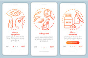 Allergy onboarding mobile app pages