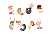 Swing rides. Gymnastic exercise of