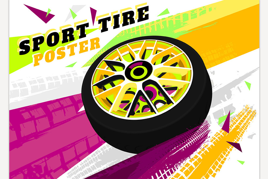 Sport Tire Poster in Illustrations - product preview 8