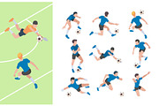 Soccer characters. Isometric