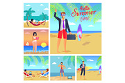 Hello Summer Time Business Vector