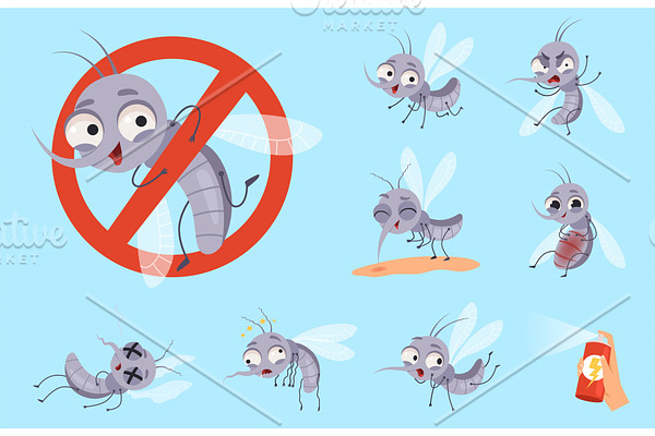 Dangerous mosquito. Bugs and warning