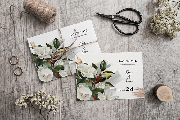 Vintage Magnolias Wedding set in Wedding Templates - product preview 2