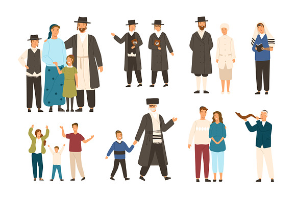 Jews and Jewish symbols in Illustrations - product preview 1