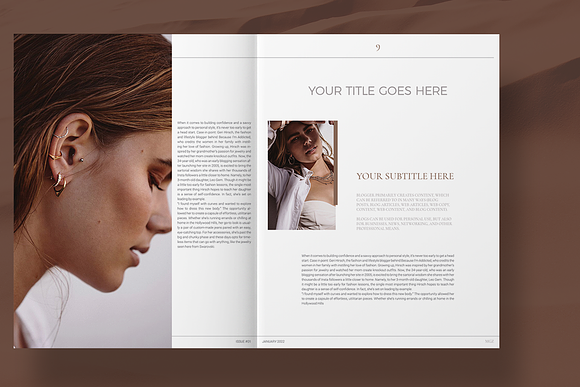 Fashion Magazine Layout in Magazine Templates - product preview 4
