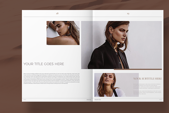Fashion Magazine Layout in Magazine Templates - product preview 9