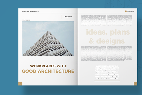 Architecture Magazine Layout in Magazine Templates - product preview 7