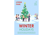 Winter holidays brochure template