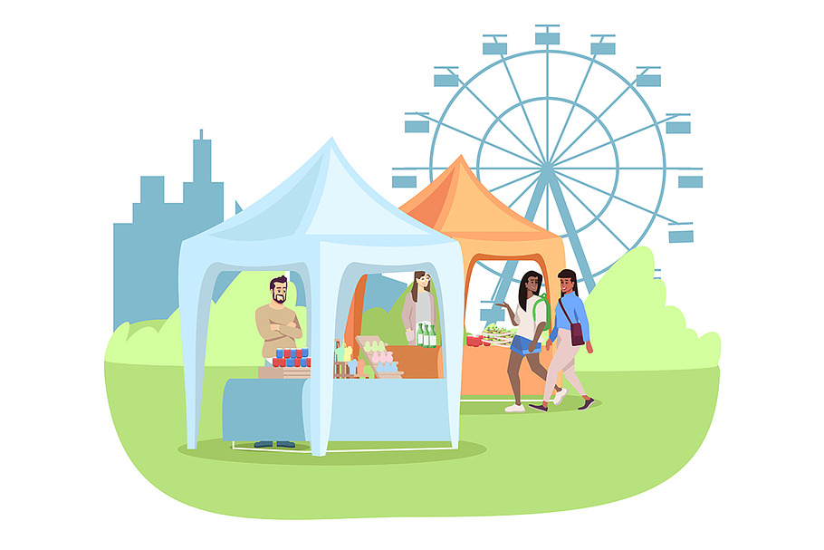Summer fair flat illustration in Illustrations - product preview 8