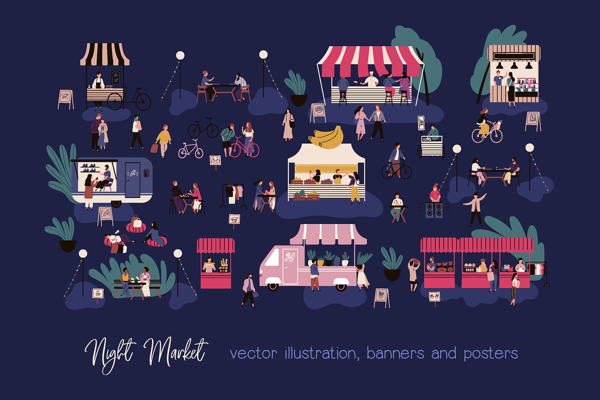 Night market bundle in Illustrations - product preview 8