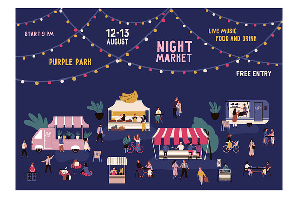 Night market bundle in Illustrations - product preview 4