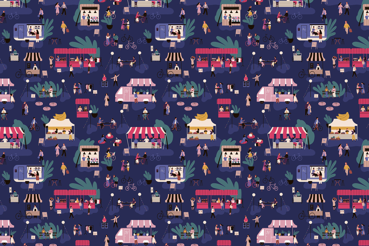 Open-air market seamless patterns in Patterns - product preview 8
