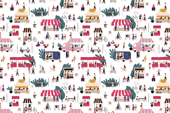Open-air market seamless patterns in Patterns - product preview 2