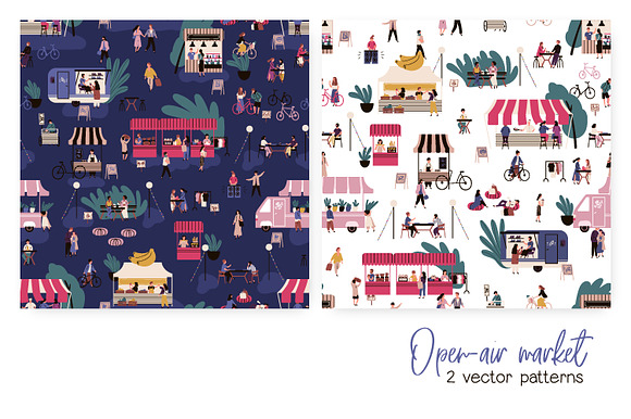 Open-air market seamless patterns in Patterns - product preview 5