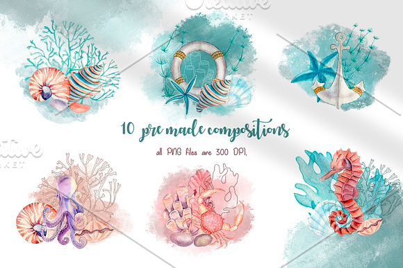 Tropical Sea Collection in Illustrations - product preview 1