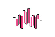 Music rhythm wave color icon