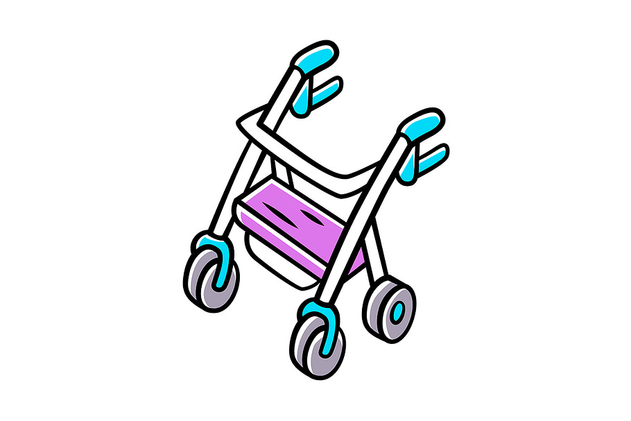 Rollator walker color icon in Icons - product preview 8
