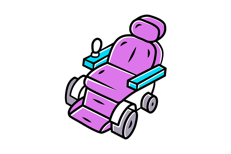 Motorized wheelchair color icon