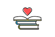 Educational books distribution icon