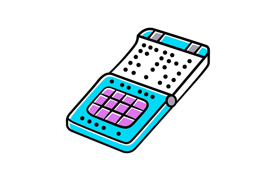 Braille print smartphone color icon