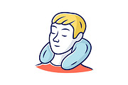 Travel neck pillow color icon