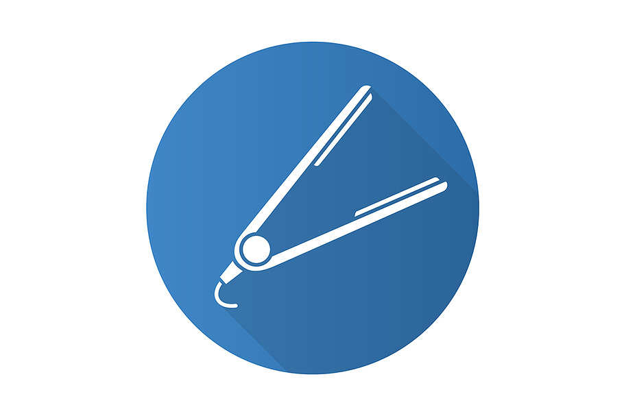 Hair straightener flat design icon in Icons - product preview 8