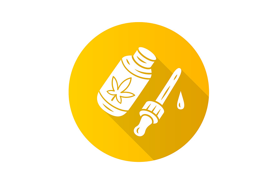 CBD oil flat design glyph icon in Icons - product preview 8