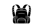 Backpack, hiking bag glyph icon