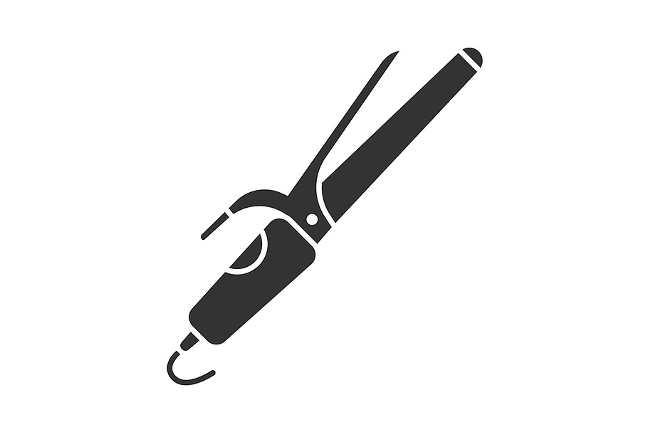 Hair curler glyph icon in Icons - product preview 8
