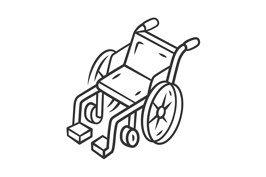 Manual wheelchair linear icon