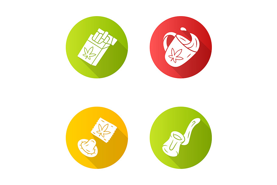 Weed products flat design icons set in Icons - product preview 8