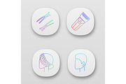 Hairdress app icons set